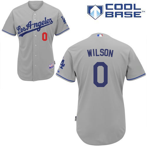 Brian Wilson #0 MLB Jersey-L A Dodgers Men's Authentic Road Gray Cool Base Baseball Jersey